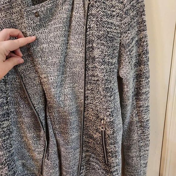 Lucky Brand Marled Zip Up Moto Sweater Knit Jacket in Size S - Picture 4 of 13